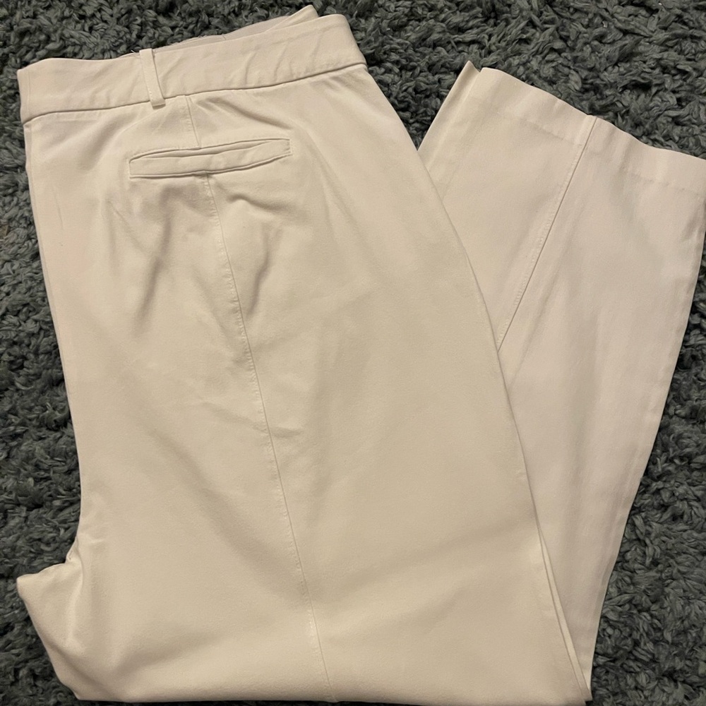 White slacks with front pockets